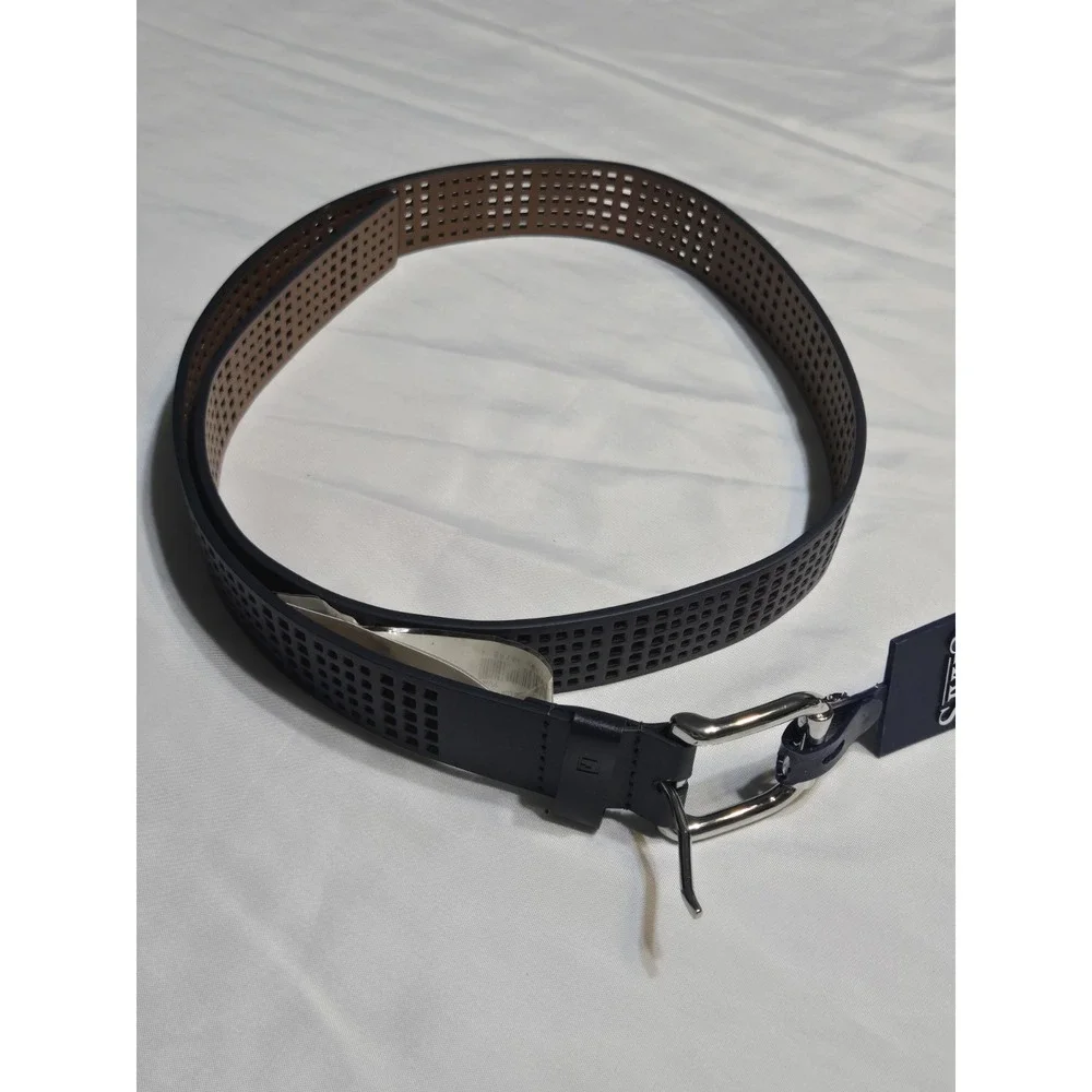 Chaps Perforated Navy Blue Mens Belt NWT Size Med Up To 40